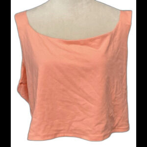 Forever 21 Tank Top Women's Color Salmon Crop Cotton Spandex Blend